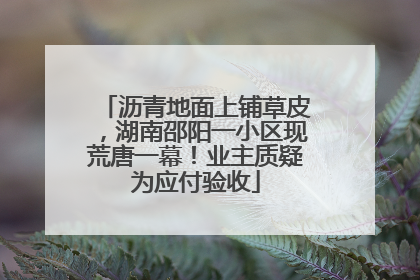 沥青地面上铺草皮，湖南邵阳一小区现荒唐一幕！业主质疑为应付验收