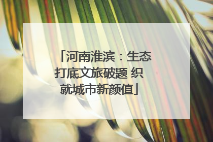 河南淮滨：生态打底文旅破题 织就城市新颜值