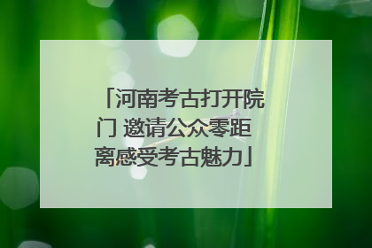 河南考古打开院门 邀请公众零距离感受考古魅力