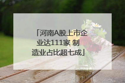 河南A股上市企业达111家 制造业占比超七成