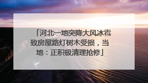 河北一地突降大风冰雹致房屋路灯树木受损，当地：正积极清理抢修