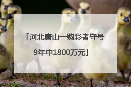 河北唐山一购彩者守号9年中1800万元