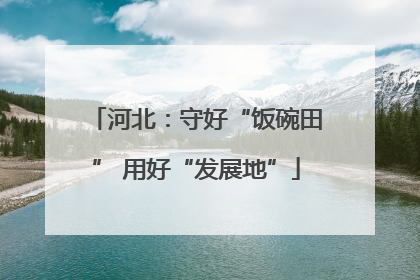 河北：守好“饭碗田” 用好“发展地”