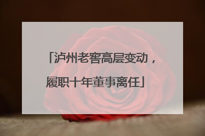 泸州老窖高层变动，履职十年董事离任