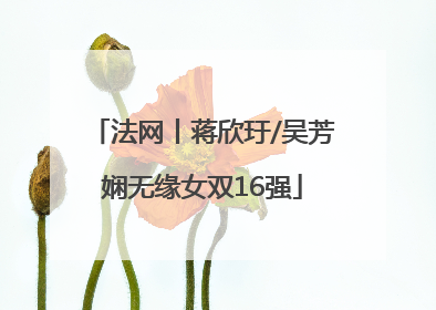 法网丨蒋欣玗/吴芳娴无缘女双16强