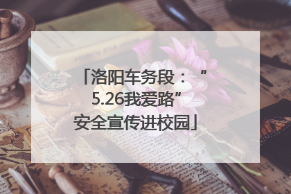 洛阳车务段：“5.26我爱路”安全宣传进校园