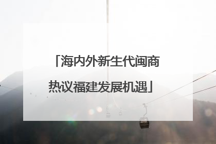 海内外新生代闽商热议福建发展机遇