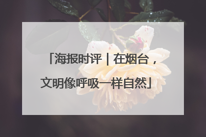海报时评｜在烟台，文明像呼吸一样自然
