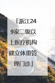 浙江249家二级以上医疗机构建立体重管理门诊