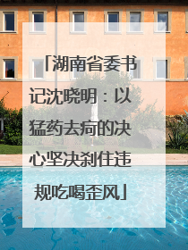 湖南省委书记沈晓明：以猛药去疴的决心坚决刹住违规吃喝歪风