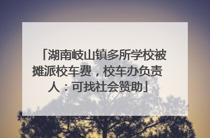 湖南岐山镇多所学校被摊派校车费，校车办负责人：可找社会赞助