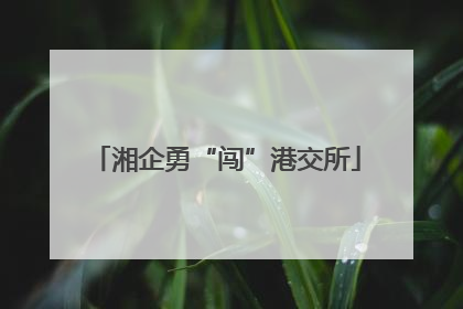 湘企勇“闯”港交所