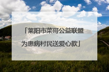 莱阳市菜哥公益联盟为患病村民送爱心款