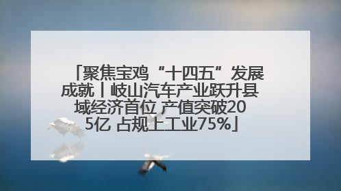 聚焦宝鸡“十四五”发展成就丨岐山汽车产业跃升县域经济首位 产值突破205亿 占规上工业75%