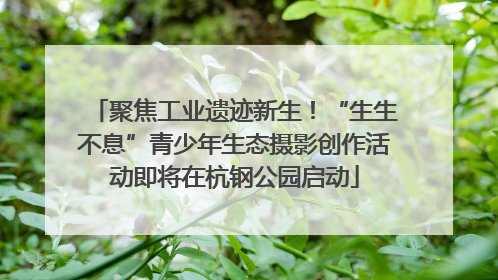 聚焦工业遗迹新生！“生生不息”青少年生态摄影创作活动即将在杭钢公园启动