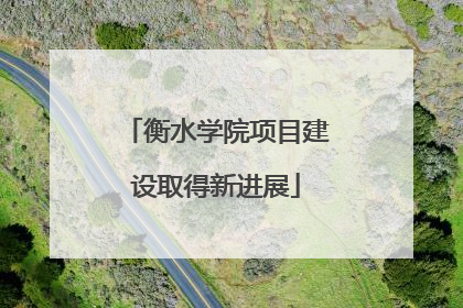 衡水学院项目建设取得新进展