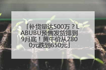 补货量达500万？LABUBU预售发货排到9月底！黄牛价从2800元跌到650元