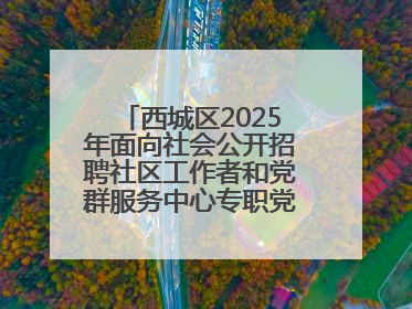 西城区2025年面向社会公开招聘社区工作者和党群服务中心专职党务工作者公告