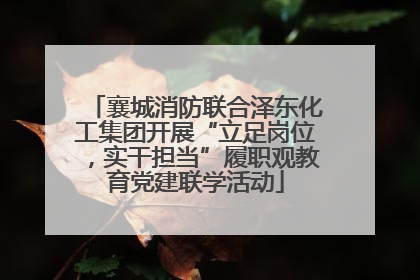 襄城消防联合泽东化工集团开展“立足岗位，实干担当”履职观教育党建联学活动