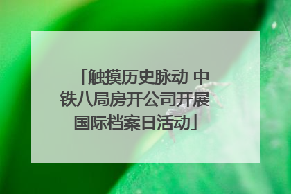 触摸历史脉动 中铁八局房开公司开展国际档案日活动
