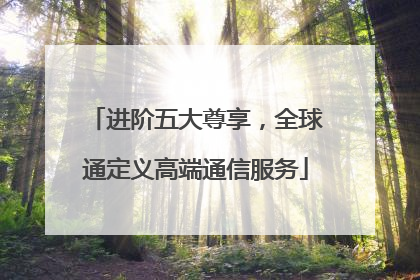 进阶五大尊享，全球通定义高端通信服务