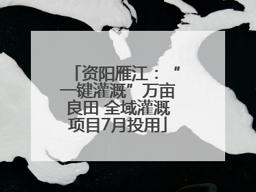 资阳雁江：“一键灌溉”万亩良田 全域灌溉项目7月投用