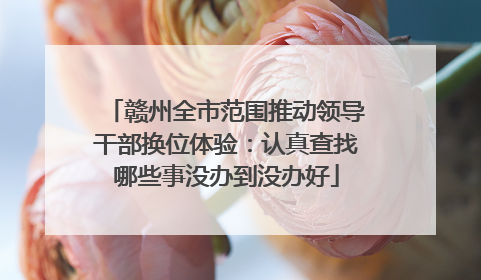赣州全市范围推动领导干部换位体验：认真查找哪些事没办到没办好