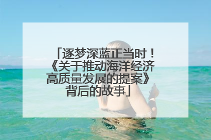 逐梦深蓝正当时！《关于推动海洋经济高质量发展的提案》背后的故事