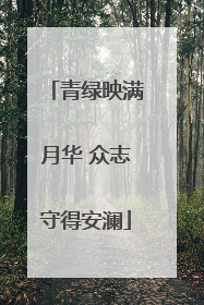 青绿映满月华 众志守得安澜