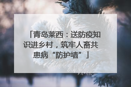 青岛莱西：送防疫知识进乡村，筑牢人畜共患病“防护墙”