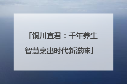 铜川宜君：千年养生智慧烹出时代新滋味