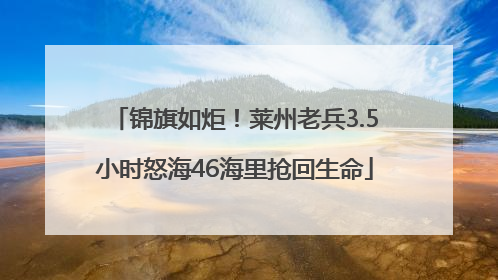 锦旗如炬！莱州老兵3.5小时怒海46海里抢回生命