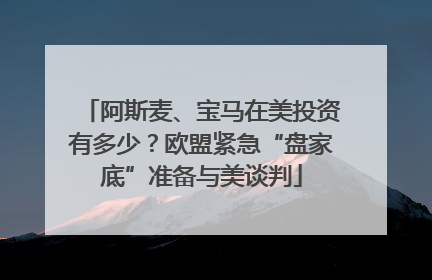 阿斯麦、宝马在美投资有多少？欧盟紧急“盘家底”准备与美谈判