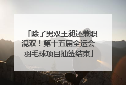 除了男双王昶还兼职混双！第十五届全运会羽毛球项目抽签结束
