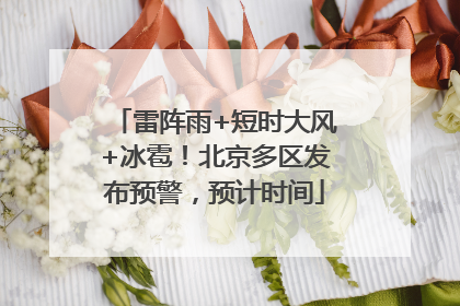 雷阵雨+短时大风+冰雹！北京多区发布预警，预计时间