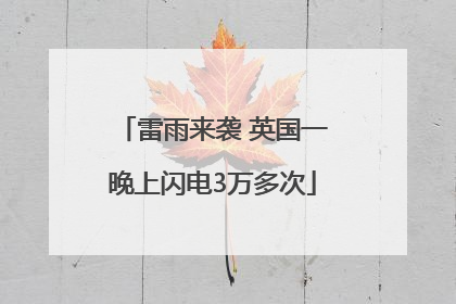 雷雨来袭 英国一晚上闪电3万多次