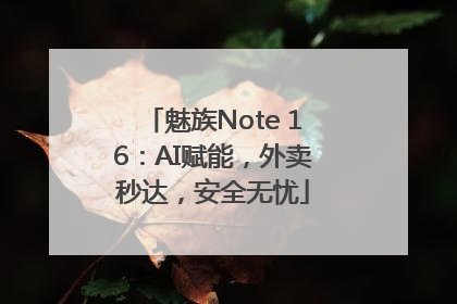 魅族Note 16：AI赋能，外卖秒达，安全无忧