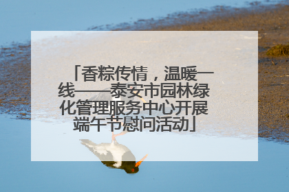 香粽传情，温暖一线——泰安市园林绿化管理服务中心开展端午节慰问活动
