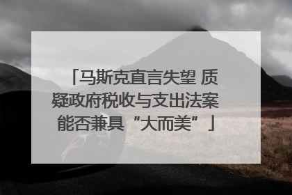 马斯克直言失望 质疑政府税收与支出法案能否兼具“大而美”
