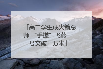 高二学生成火箭总师 “手搓”飞燕一号突破一万米
