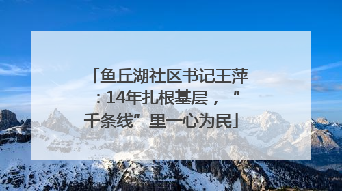鱼丘湖社区书记王萍：14年扎根基层，“千条线”里一心为民