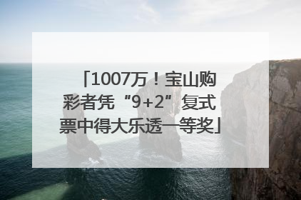 1007万！宝山购彩者凭“9+2”复式票中得大乐透一等奖