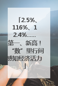 2.5%、116%、12.4%……第一、新高！“数”里行间感知经济活力