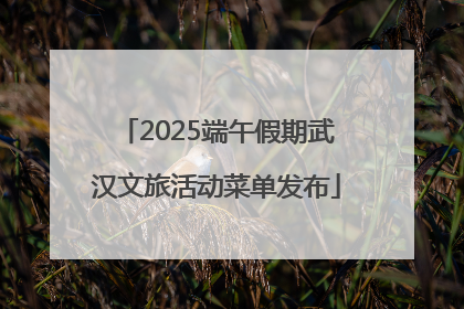 2025端午假期武汉文旅活动菜单发布