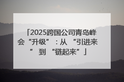 2025跨国公司青岛峰会“升级”：从 “引进来” 到 “链起来”