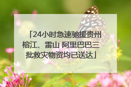 24小时急速驰援贵州榕江、雷山 阿里巴巴三批救灾物资均已送达