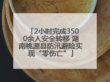 2小时完成3500余人安全转移 湖南桃源县防汛避险实现“零伤亡”