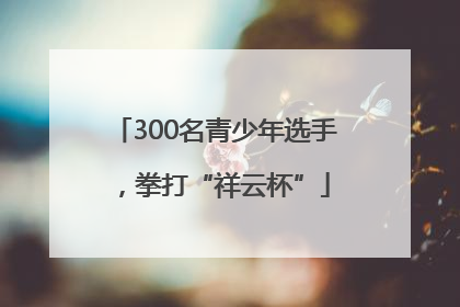 300名青少年选手，拳打“祥云杯”