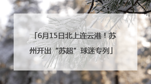 6月15日北上连云港！苏州开出“苏超”球迷专列