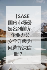 SASE国内市场份额名列前茅 企业办公安全升级为何选择深信服？